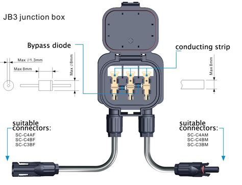 solar junction box components|waterproof solar connection box.